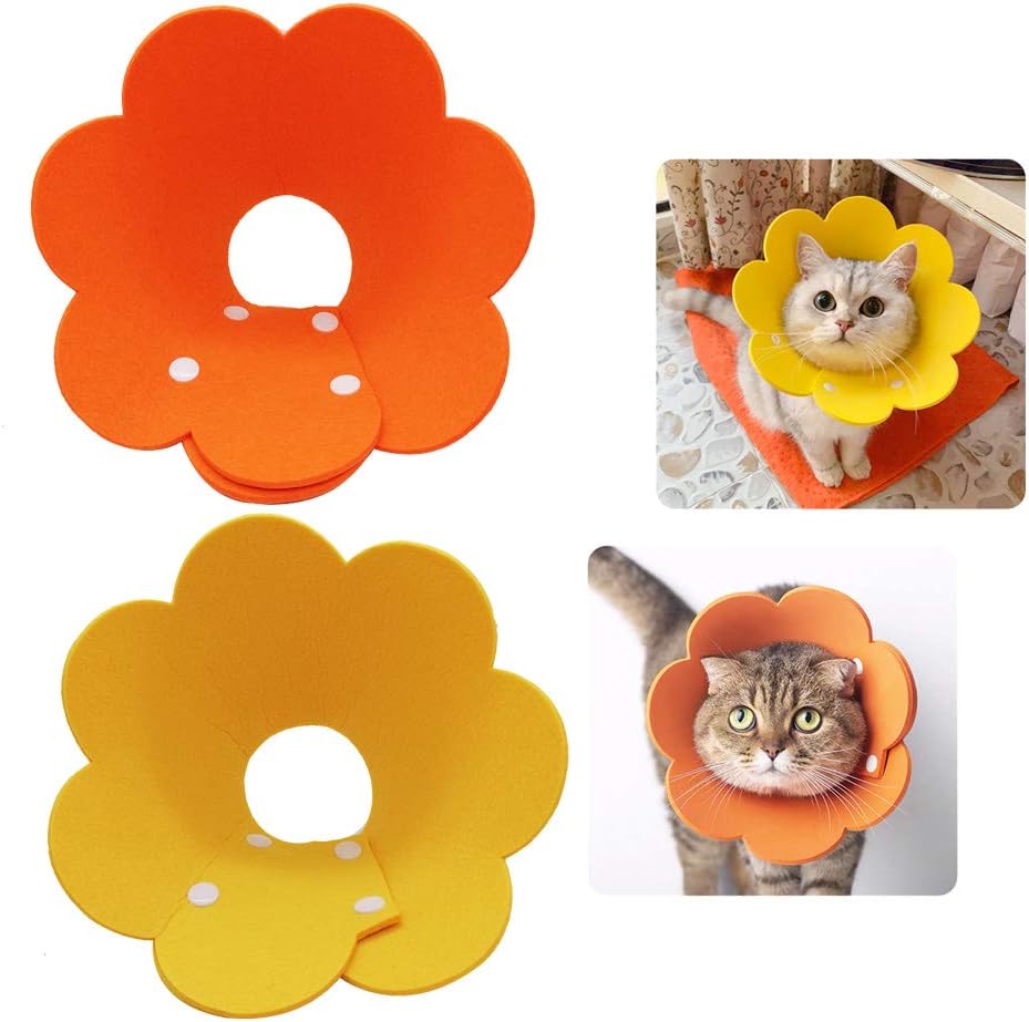 Adjustable Soft Comfortable Cat Collar with Safety Buckle for Cats and Small Dogs 2 Pack Green and Orange L Size