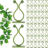 Green Plant Stem Supports for Indoor Use - Tall Plant Stakes for Monstera - Plant Anchoring Clips - 120 Pieces