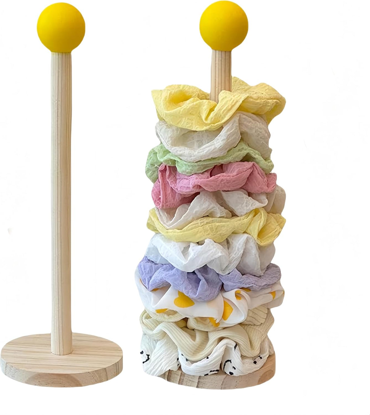 2 Pack Wooden Hairband Set - Hair Clip Holder Bracelet Hanger - Hair Accessories Storage Display for Girls Women Teens