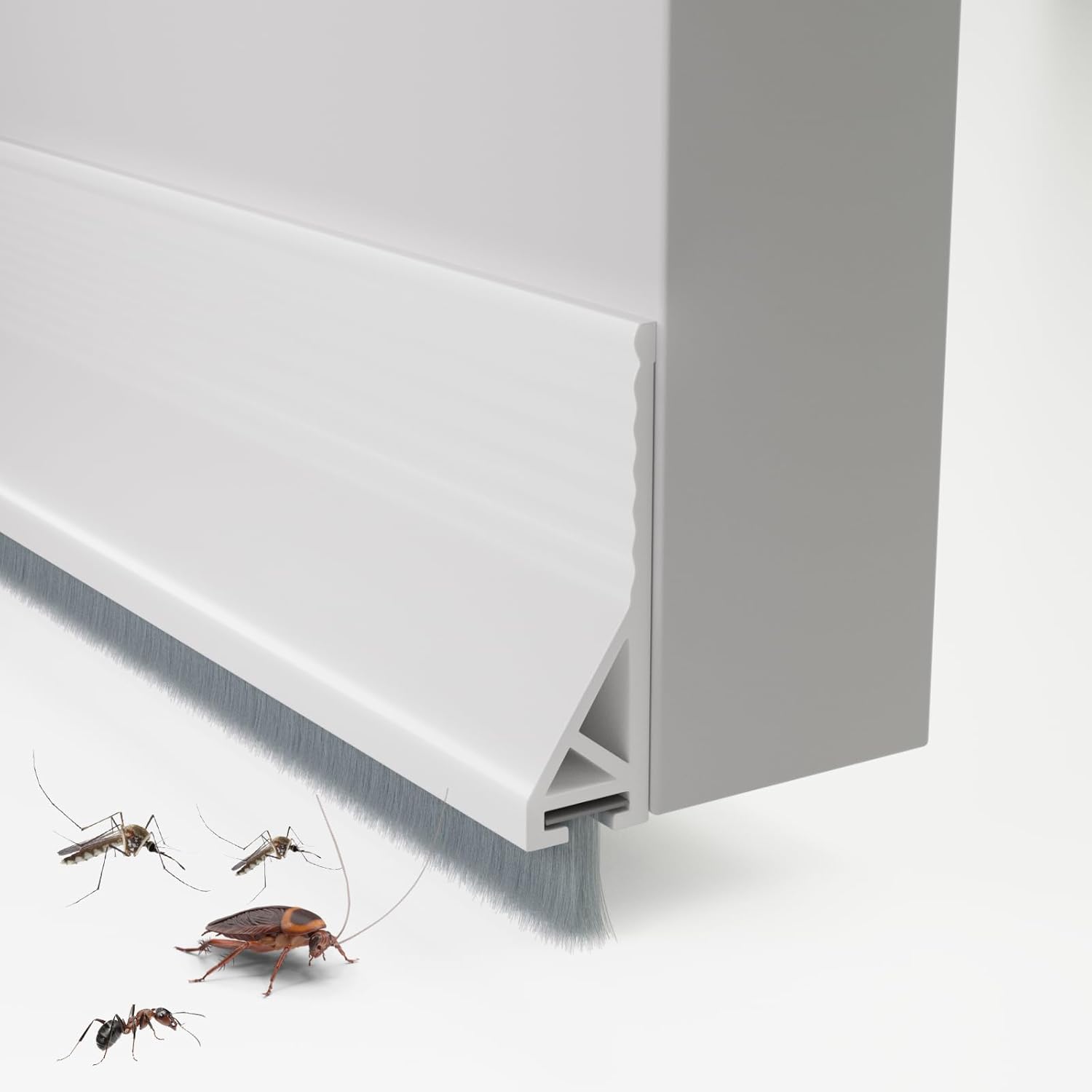 Adjustable Door Draft Stopper Self-Adhesive Weatherstrip Windproof 39 Inch White 1 Piece