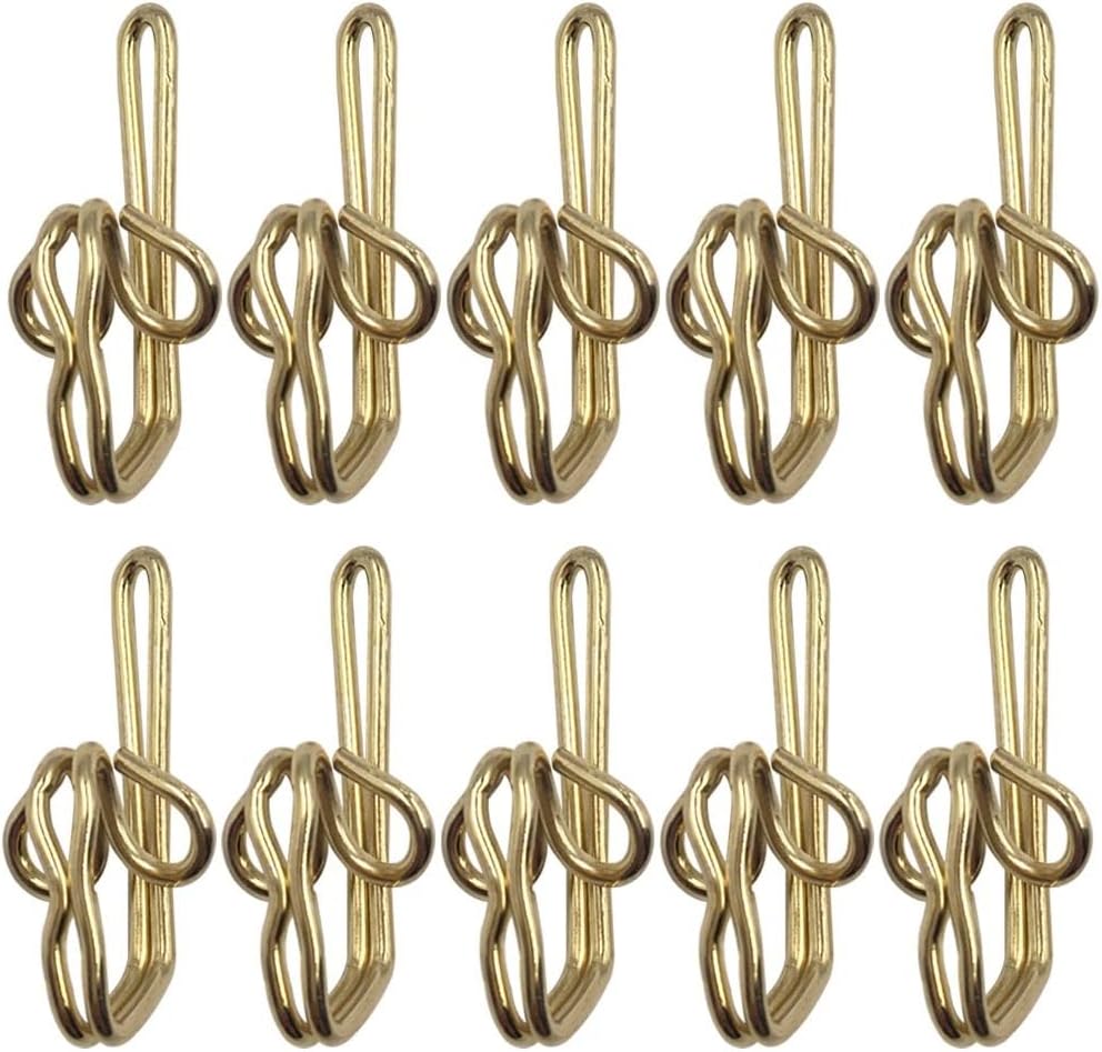 Curtain Hooks 3x1cm Gold Metal Clips Pack of 100 Heavy Duty Curtain Runners Hangers for Window Curtain Installation