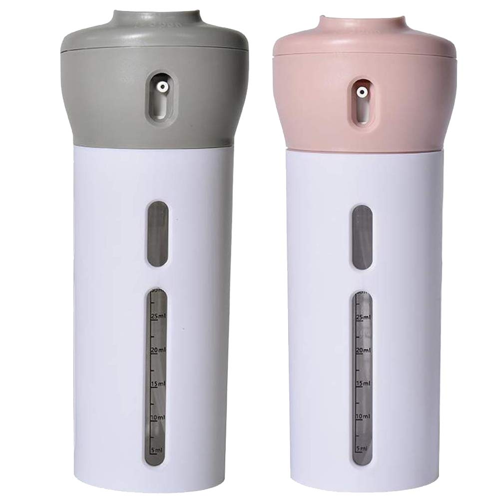 2 Pack 4-in-1 Travel Size Refillable Bottles for Shampoo & Lotion Leakproof Compact Toiletry Containers for Hand Luggage