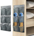 Hanging Shoe Organizer Over Door 2 Pack 6 Large Pockets No Drill Storage Solution Grey