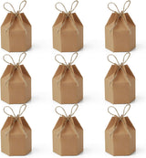 9 Pack Kraft Paper Gift Boxes with Jute String for Treats Party Wedding Favors
