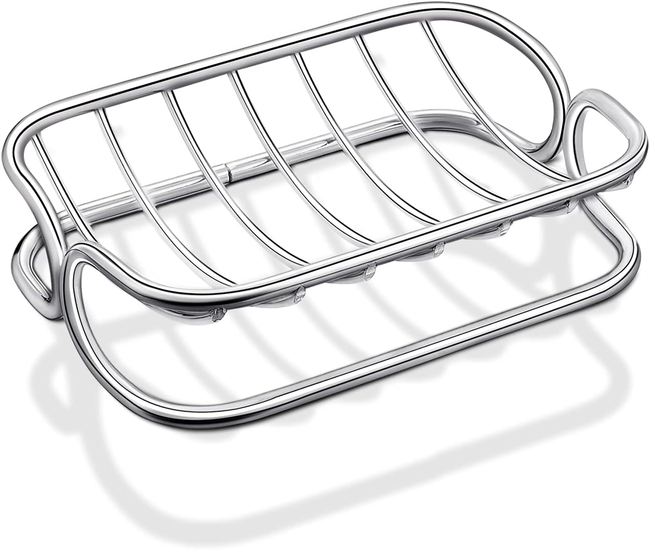 Silver Self-Draining Soap Dish for Bathroom & Shower - 1 Piece