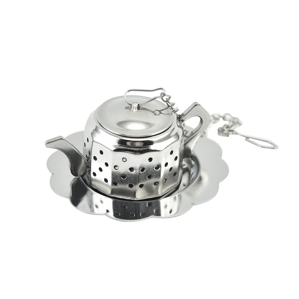 Fun Teapot Shaped Stainless Steel Loose Tea Strainer Reusable Tea Infuser Gift for Tea Lovers 1 Set