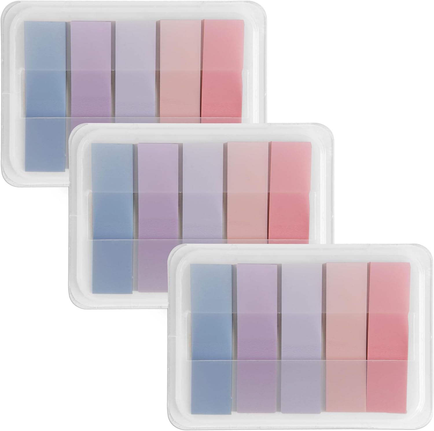 300 Transparent Writable Page Markers in Dispenser 5 Colours for Books and Studying 3 Pack