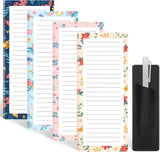 Magnetic Notepads with Pen Holder - 200 Sheets - 4 Pack for Refrigerator - Ideal for Grocery Lists & To-Do Lists