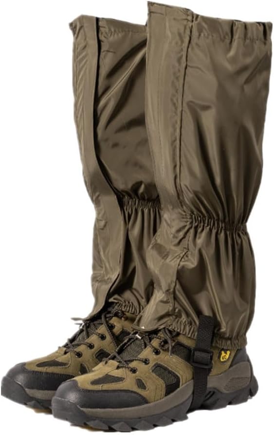 Waterproof Gaiters for Outdoor & Hiking - Protect Legs from Snow, Mud & Branches - 600D Ripstop Fabric - Adjustable - 1 Pair