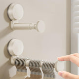 2 Pack Telescopic Rod Suction Cup Hanger Holder Wall Mounted Clothes Organizer