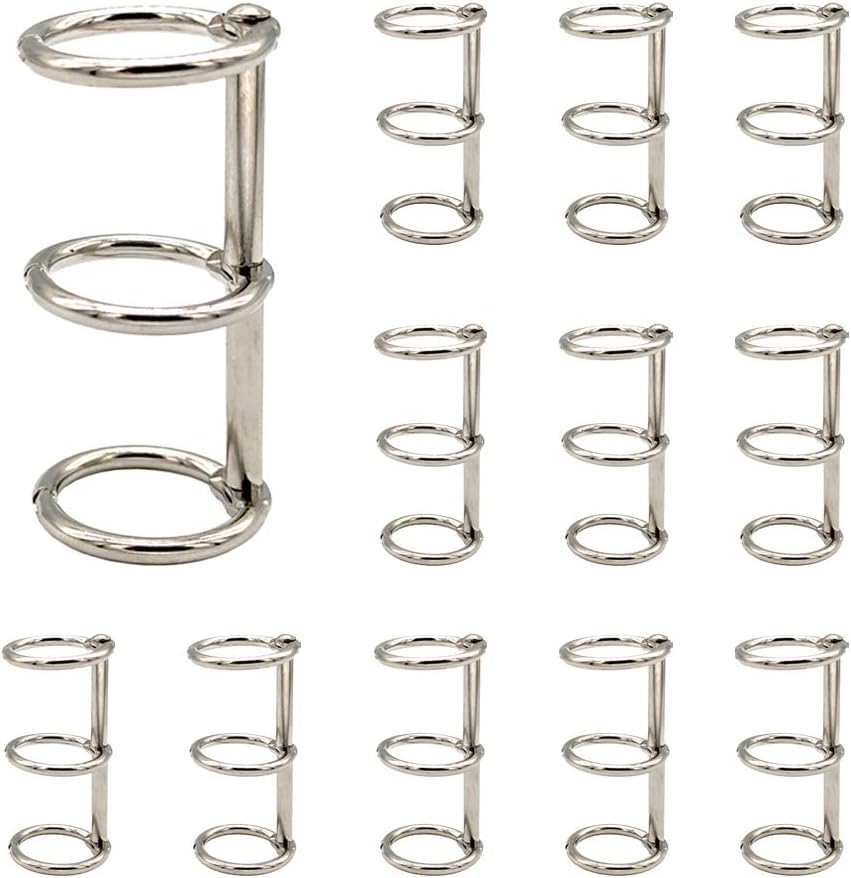 15mm Silver Metal Binder Rings 12 Pack Loose Leaf Hinged Rings for Scrapbooking Planner Crafting