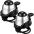2 Pack Bicycle Bell - Compact & Loud - Mini Bike Bell for Road Bike Mountain Bike E-Bike - Silver