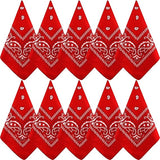 10 Pack Red Paisley Bandanas 55x55cm Polyester Headband Scarf Tie Accessories