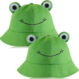 2 Pcs Kids Adults Cotton Sun Hat 55-58cm Green Fisherman Style