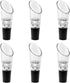 6 Piece Black Wine Pourers with Conical Silicone Stopper Silicone Seal and Aeration Function