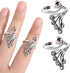 2 Pack Adjustable Yarn Guides for Crocheting & Knitting - Finger Ring Holders - Silver