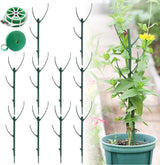 10 Pack Stackable Plant Support Stakes for Monstera - Includes 20m Binding Wire & Velcro - Climbing Plant Support Green