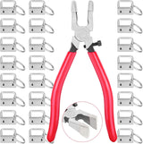 50 Pack 25mm Metal Keychain with Ring & Pliers - DIY Keychain Making Kit - Silver