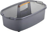 Multi-functional Storage Box with Handle 39x25x19cm Grey - Bathroom Kitchen Office Organiser Basket for Cleaning Supplies