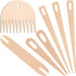 7-Delige Houten Weefset - Weefnaalden Weefspoel & Weefkam - Handweven DIY Gereedschap - Tapestry Wandtapijt Breien - Cadeau Breien Weven