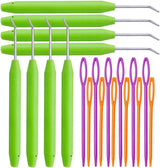 20 Piece Crochet Hook Set with Rubber Handles and Stitch Markers Ergonomic Knitting Tools for Blankets Scarves Gloves