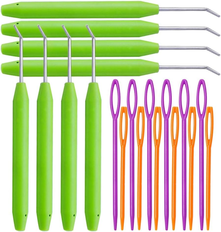 20 Piece Crochet Hook Set with Rubber Handles and Stitch Markers Ergonomic Knitting Tools for Blankets Scarves Gloves