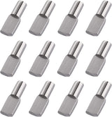 60 Silver 5mm Metal Spatula-Shaped Cabinet Support Pins for Kitchen and Wardrobe Shelves