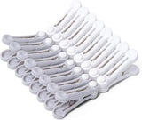 White and Grey Plastic Clothes Pegs - Multi-functional Small Clothespins for Clothing Bedding Socks Towels