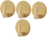 Self-Adhesive Wall Hooks 4 Pack Striped Design Beige for Bathroom Kitchen Bedroom
