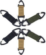 6-Piece Triangular Carabiner Hooks Set 3 Colors Multi-functional for Keys Outdoor Use and Organizing
