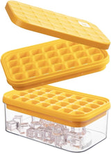 Ice Cube Tray with Lid&Bin, Ice Cube Mold with 56 Cubes, Stackable Ice Trays for Freezer with Easy-Release Silicone Bottom, for Drinks, Coffee, cocktail