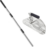 Sand Scoop for Metal Detecting, Heavy Duty Metal Detector Beach Finds Scoop, Stainless Steel Metal Detecting Tool Digging Shovel Fast Sifting Stainless Steel Shovel (w/Long Handle)