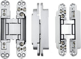 6inch Hidden Door Hinges Invisible Hinges Concealed Hinges Zinc Alloy 180 Degree Swing Hinge 3 Way Adjustable Butt Hinge 6 x 2.5 x 1 inch (Silver Pack of 3)