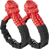 Soft Shackle,Synthetic Shackle Rope Recovery Kit with Extra Protective Sleeves(56,000 lbs Breaking Strength) Heavy Duty Tow Shackles for Off-Road, Truck, Jeep, SUV, UTV, ATV (Red)