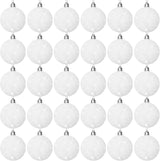 30 Pcs 2.36 Inch White Snowball Ornament,Christmas White Sparkly Ball Ornament,Christmas Tree Ball Decorations for Winter Theme Valentines Party,Holiday,Wreath