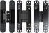 6 inch Hidden Door Hinges Invisible Hinges Concealed Hinges Zinc Alloy 180 Degree Swing Hinge 3 Way Adjustable Butt Hinge 6 x 2.5 x 1 inch (Black Pack of 3)