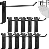 Gridwall Hooks - 4 Inch Heavy Duty Black Display Hooks for Grid Wall Panel Hanging (12Pcs)