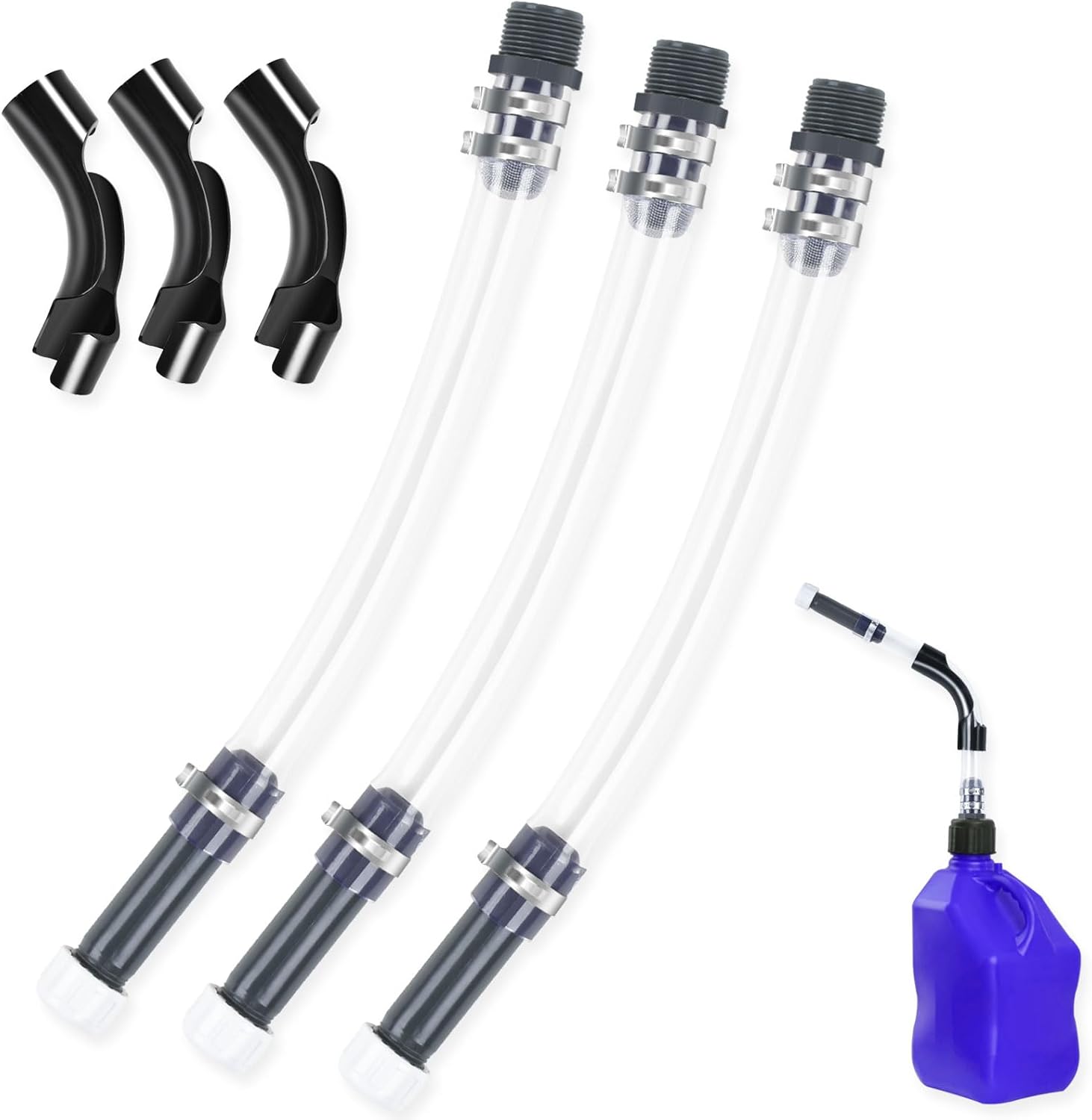 Gas Cans Racing Fuel Jug Hose Kit, fuel Can Spout for 3/5/5.5 Gallon Gas Cans, Upgraded Filter Design (3 Pack)