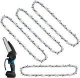 6 Inch Mini Chainsaw Chain Replacement 4 PCS Chains for 6 Inch Bar-043" Gauge, 1/4" LP Pitch,Fits Seesii And All Brands Mini Chainsaw Battery Powered Chainsaw and Hand Held Chain Saw(37 Drive Links)