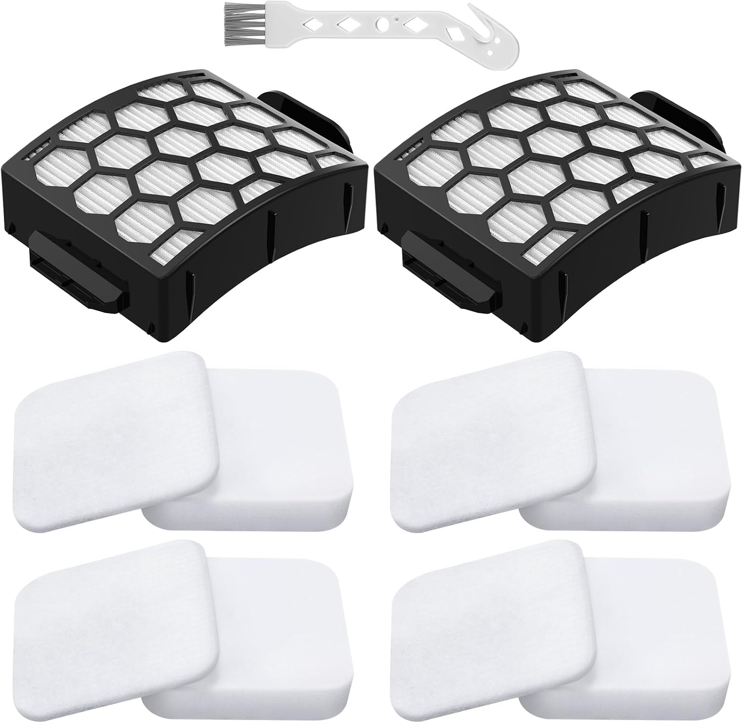 LA502, LA322, LA702 Filters Compatible with Shark Rotator Navigator Lift-Away ADV DuoClean PowerFins Upright Vacuum Model LA502, LA322, LA301, LA300, LA455, LA702, LA360, 2 HEPA+4 Foam+4 Felt Filters
