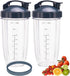 [UPGRADE] 2-pack 32oz Replacement Blender Cups with Flip-Top To-Go-Lid Compatible with NutriBullet 600w/900w Blender