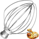 [Upgrade] K5AWW Replacement Whole Stainless Steel Wire Whip for 5 Quart Bowl-Lift 6-Wire Whip Kitchenaid mixer Attachment,Whole Body Food Grade Stainless Steel, Healthier, Rust free, More Durablee