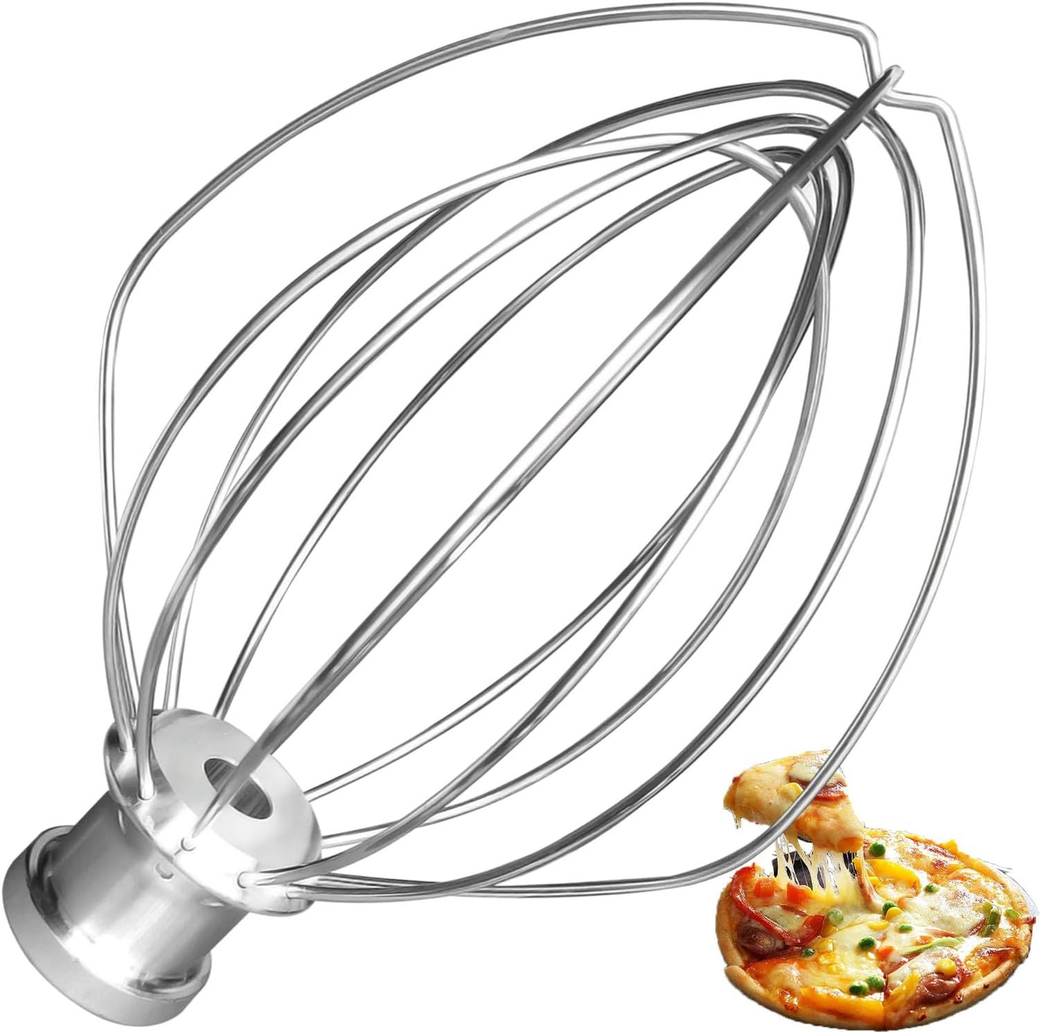 [Upgrade] K5AWW Replacement Whole Stainless Steel Wire Whip for 5 Quart Bowl-Lift 6-Wire Whip Kitchenaid mixer Attachment,Whole Body Food Grade Stainless Steel, Healthier, Rust free, More Durablee