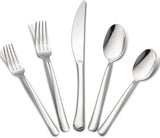 40-Piece High-End Silverware Set with Forks Spos and Knives, Stainless Steel Serving Utensils for 8 with Mirror Finished Handle, Durability and Dishwasher Safe for Restaurant, Weddings
