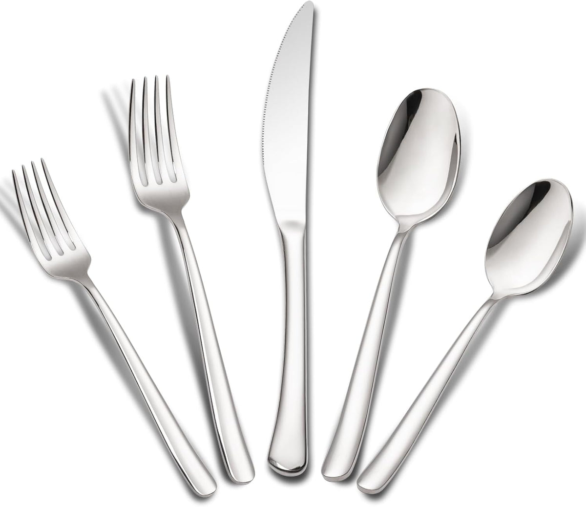 40-Piece High-End Silverware Set with Forks Spos and Knives, Stainless Steel Serving Utensils for 8 with Mirror Finished Handle, Durability and Dishwasher Safe for Restaurant, Weddings