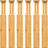 Adjustable Bamboo Drawer Dividers, Expandable Drawer Organizer for Kitchen, Bedroom, Bathroom, Dresser and Office, 6-Pack