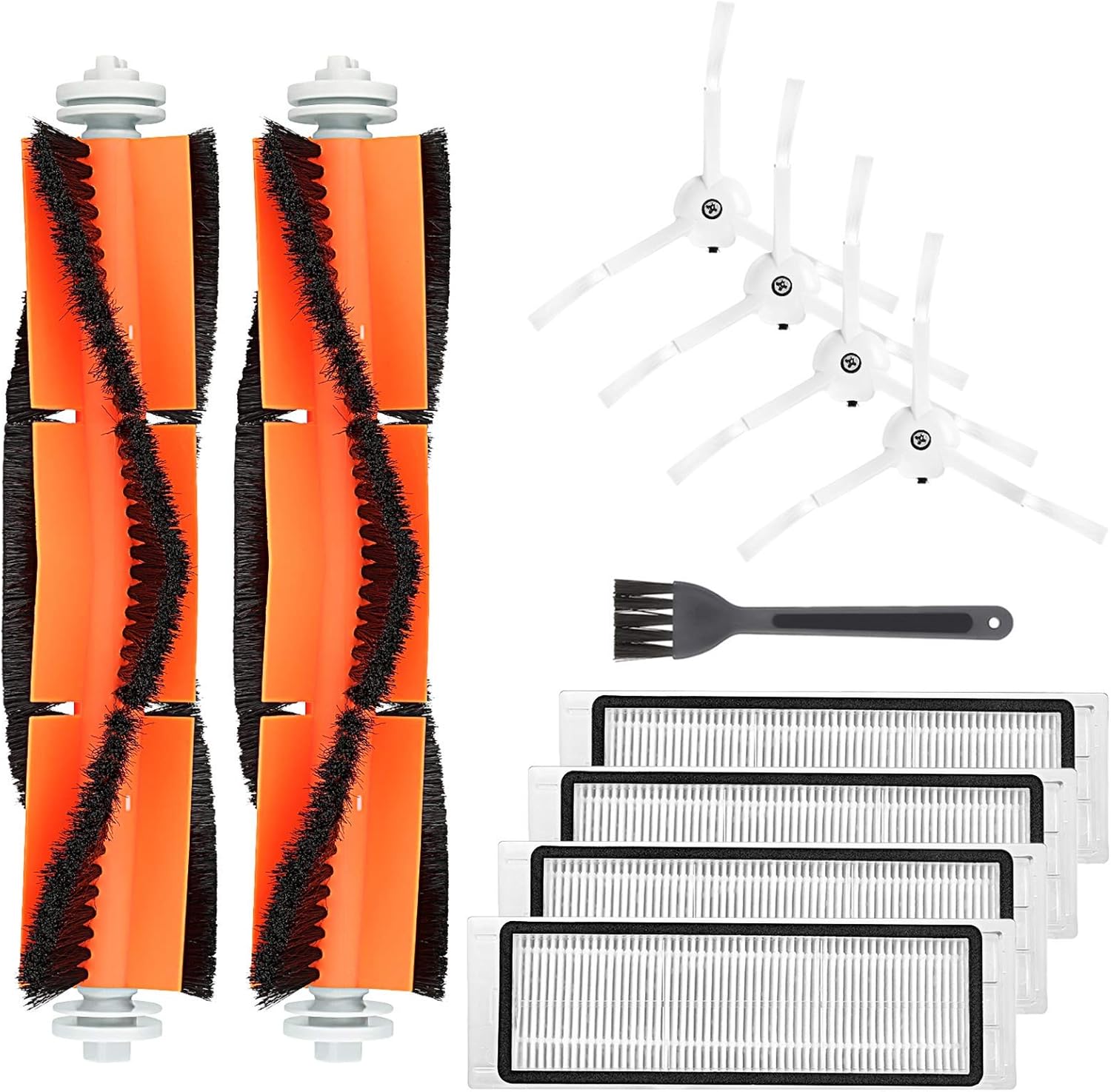 Replacement Accessories Kit Compatible with Roborock E25 E4 S5 S6 E20 E35 C10 S50 S51 S4 Xiaomi Mi Mijia, 10 Pack, (2 Main Brush + 4 Side Brush + 4 Filter)
