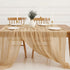 Cheesecloth Table Runner - 10FT Natural Linen Beige Gauze Fabric Table Decor for Wedding, Party, Dinner, Farmhouse or Boho Rustic Events