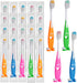 Petluno 100 Pack Kids Toothbrush Bulk Soft Bristles Toddler Cute with Suction Cup, Includes Travel Covers, Individually Wrapped Toothbrushes for Kid Home School Daycare Camp (Shark) Shark 