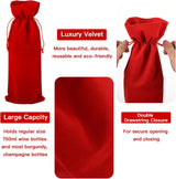 Homakover Luxury Velvet Wine Bag Wine Gift Bags, 6 Pcs Wine Bottle Bags with Double Drawstring Closure, 14.5"x 5.9" Reusable Bottle Bag For Christmas Wedding Birthday Party Holiday Housewarming
